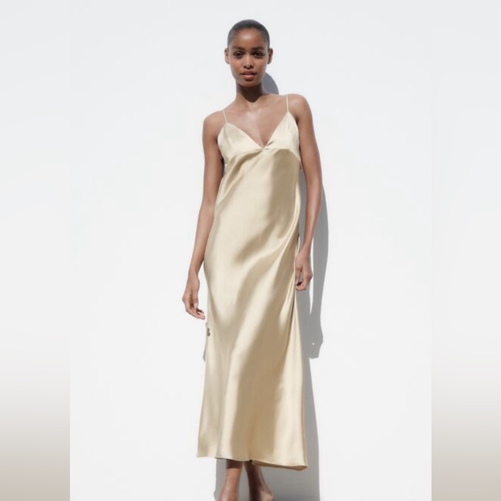 Zara Cream Maxi Dress NWOT